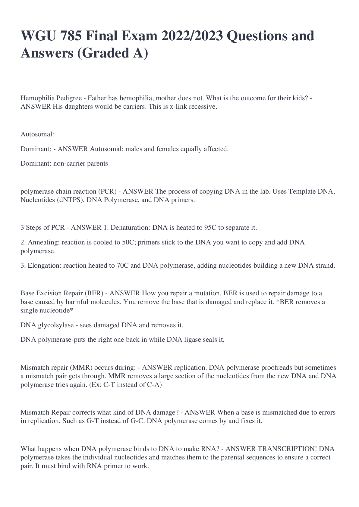 Preview image for WGU 785 Final Exam 2022/2023 Questions and Answers (Graded A)